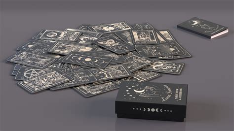 Black Tarot Cards Scattered 3d Model 29 3ds Blend C4d Fbx Max