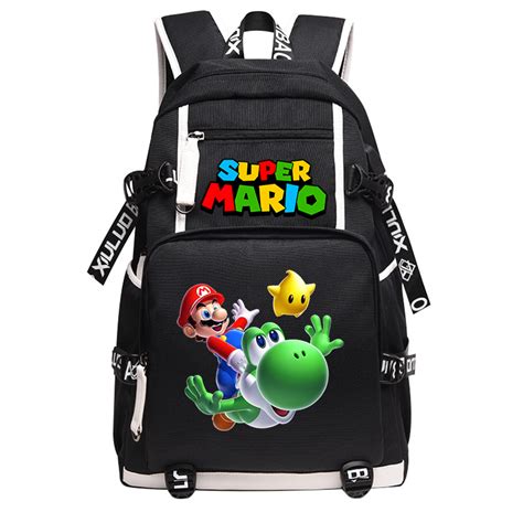 Wm Super Mario Backpack Daypack Schoolbag Bookbag Large Bag Yoshi Men