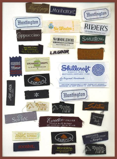 Vintage Designer Clothing Labels Embroidered 1980s And Earlier