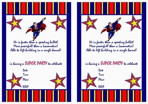 superman birthday invitations birthday printable