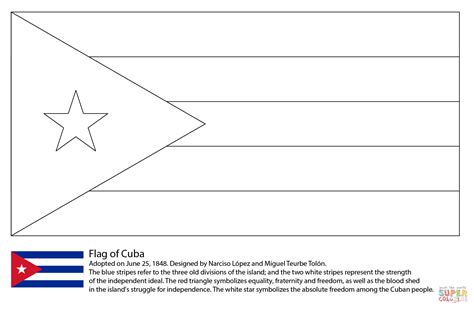 Flag Of Cuba Coloring Page Free Printable Coloring Pages