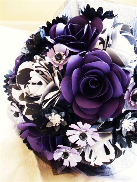 Red purple and white flower bouquets for wedding. Black And Purple Wedding Flowers