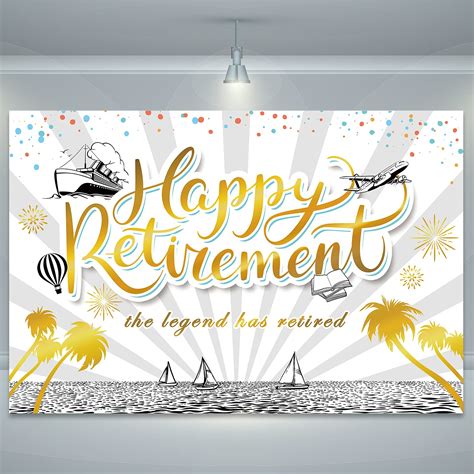 Buy Gatherfun Happy Retirement Backdrop Banner Retirement Party