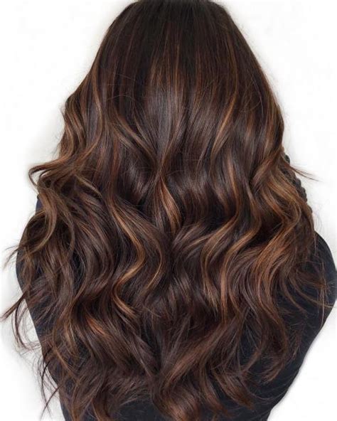 This rich, dark color works best on light, fair skin. 60 Looks with Caramel Highlights on Brown and Dark Brown Hair