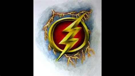 Speed Drawing Of The Flash Logo Youtube