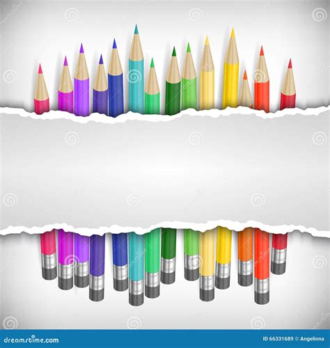 Colored Pencils With Banner Stock Vector Illustration Of Painting