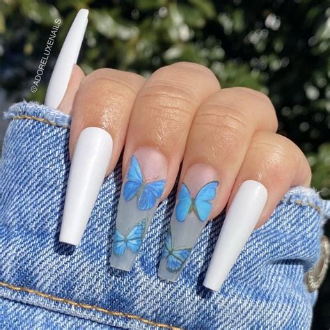 Butterfly Effect In 2021 Long Acrylic Nails Coffin Spring Acrylic Nails Acrylic Nails Coffin