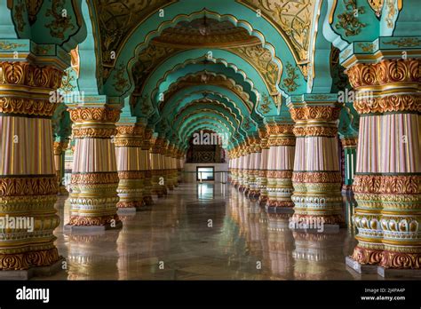 Durbar Hall Or Audience Hall Inside The Royal Mysore Palace Beautiful