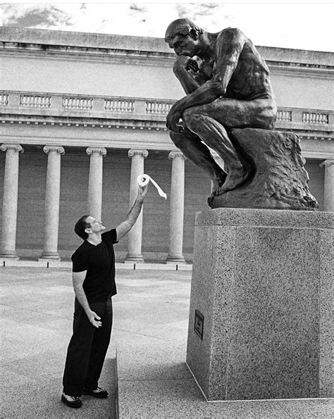 Robin Williams Offering A Toilet Roll To The Thinker Early 90s R