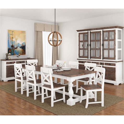 Jaxon 7 piece rectangle dining set with upholstered chairs $1,595. Danville Modern Teak and Solid Wood 11 Piece Dining Room Set