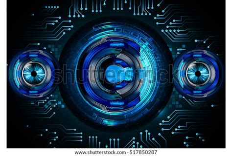 Future Technology Blue Cyber Security Concept Stock Vector Royalty