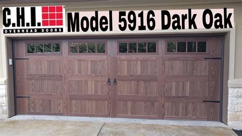 Chi Model 5916 Dark Oak Garage Door Youtube
