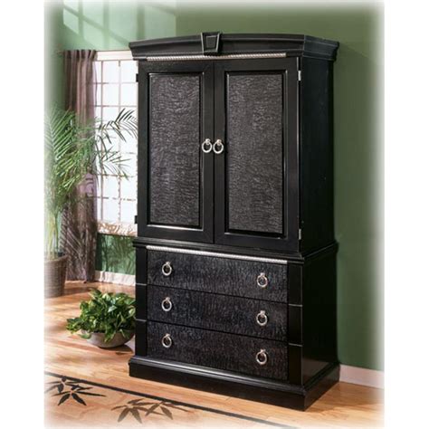Satinwood inlaid bedroom suit the bow fronted wardrobe, having stepped cornice with inlaid freeze to the two bow fronted central. B313-49b Ashley Furniture South Haven Bedroom Armoire Base ...