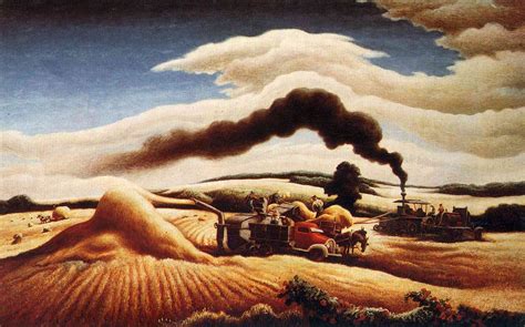 Thomas Hart Benton Threshing Wheat 1939 American Realism American