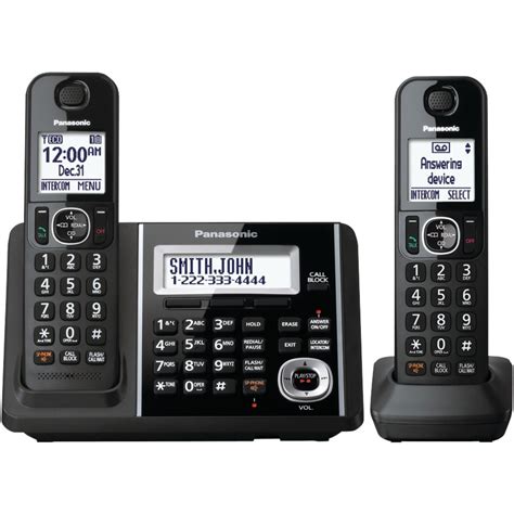 Cordless Telephones Landline Black Panasonic 2 Hadnset Offce Landline