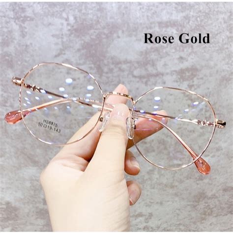 new korean anti radiation eyeglasses round metal frame eyeglasses women men shopee philippines