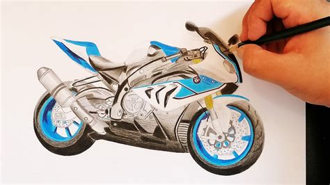Como Dibujar Una Moto Con Simples Colores Faber Castell Bmw S1000rr
