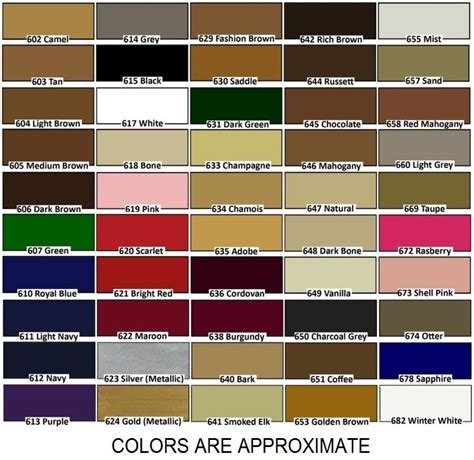 Rustoleum Vinyl Spray Paint Color Chart