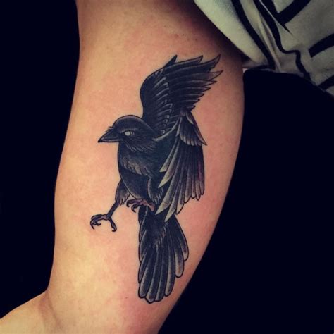 Crow Tattoo By Joe Larralde Crow Tattoo Tattoos Animal Tattoo