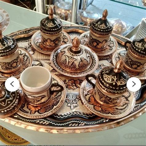 Cooper Ceramic Handmade Turkish Coffee Cup Set Of Turkish Cup