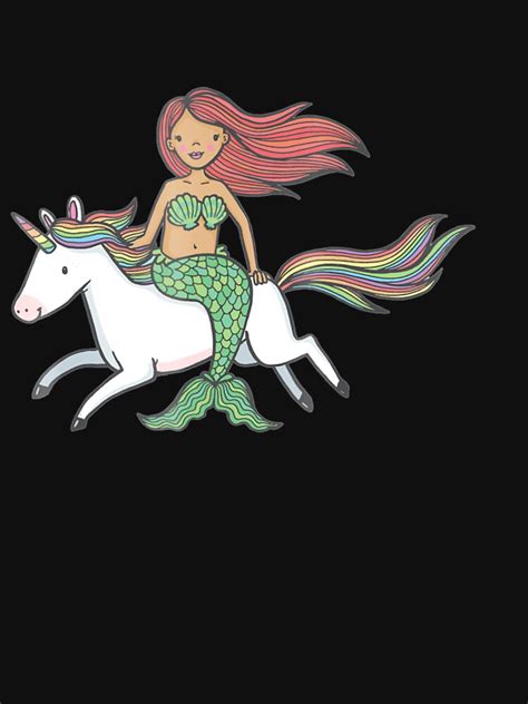 Mermaid Riding Unicorn Cute T For Girls T Shirt By Jurgenachen1995