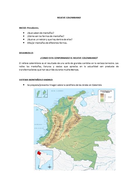 Relieve Colombiano Ciencias Sociales Poli Studocu