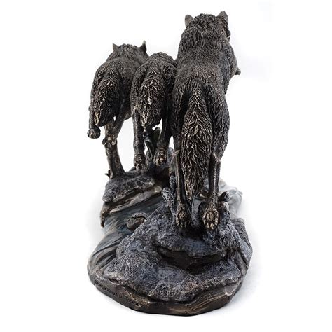Buy Top Collection Grey Wolves On The Run Replica Statue Wolf