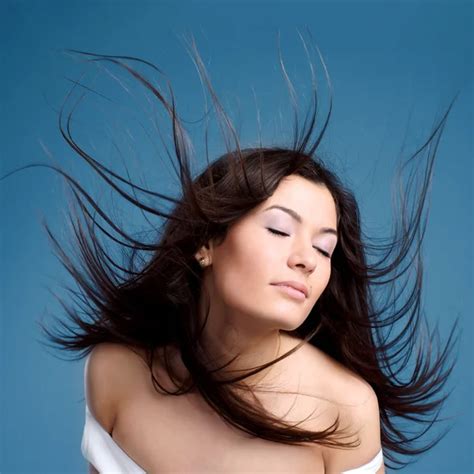Beautiful Young Woman With Hair Flying Stock Image Everypixel