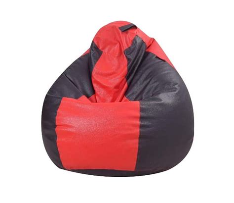 Buy Black Faux Leather Bean Bag With Beans Xxxl Red Online In India