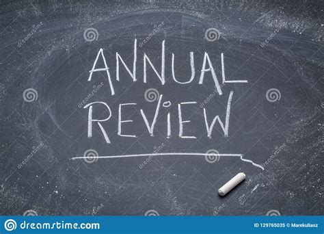 Annual Review Blackboard Sign Stock Image - Image of report, white: 129765035