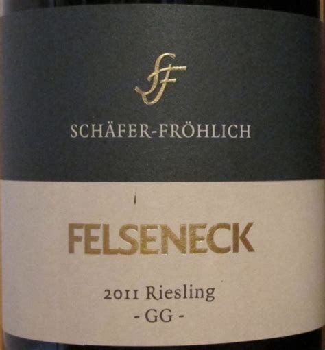 Schäfer Fröhlich Felseneck Riesling Grosses Gewächs 2011 Riesling