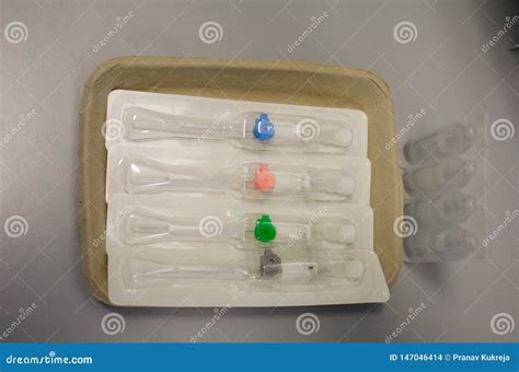 Intravenous Cannula In A Tray Stock Photo Image Of Diagnosis