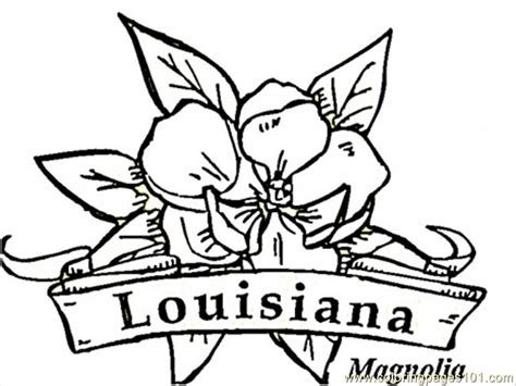 Louisiana Flowers Coloring Page Free Usa Coloring Pages