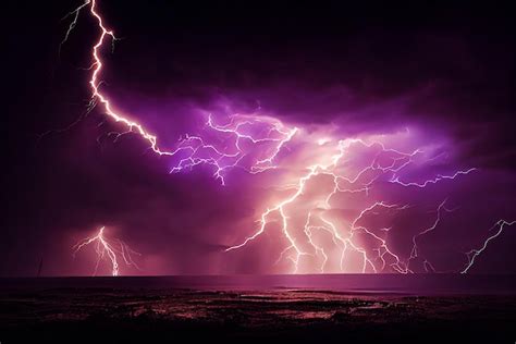 Premium Photo Purple Lightning Storm