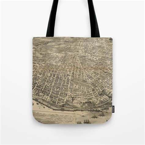 Vintage Pictorial Map Of Tacoma Wa 1893 Tote Bag By Bravuramedia