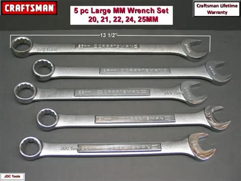 Craftsman 5pc Large Metricmm Openbox Combination Wrench Set 12pt