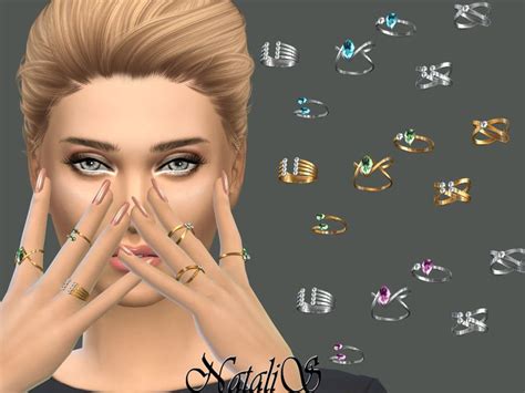 Multi Stone Rings Set On Both Hands Found In Tsr Category Sims 4