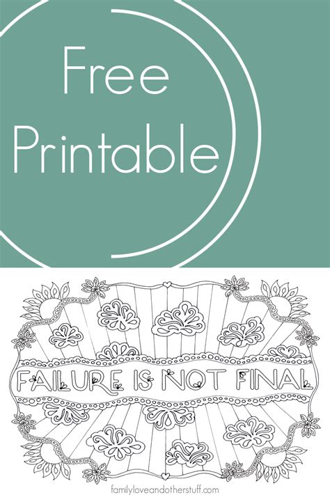 Grab some colored pencils or markers, and relax with these free printable coloring pages for adults, including download and print all of our coloring pages for adults! Adult Coloring Page Free Printable: Failure is Not Final
