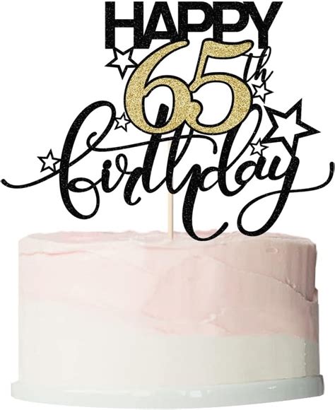 Buy Bekaterea Happy Birthday Cake Topperblack Font Golden Numbers 65th