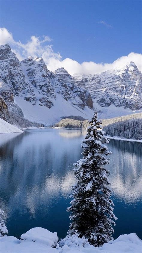 Moraine Lake In Winter Canada Hd Iphone Wallpapers Iphone Wallpaper