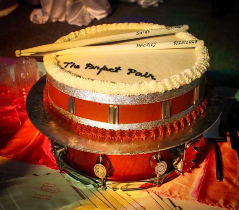 Drum Cake For The Groom With His Own Snare As The Cake Base Drum