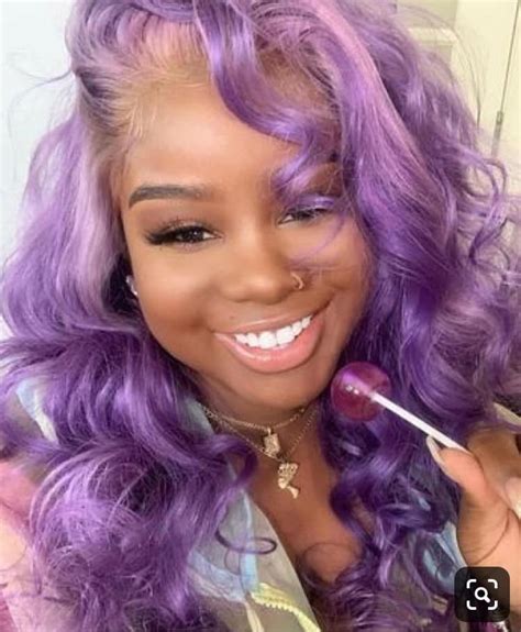 Purple Hair Black Girl Purple Wig Black Girls Black Women Deep