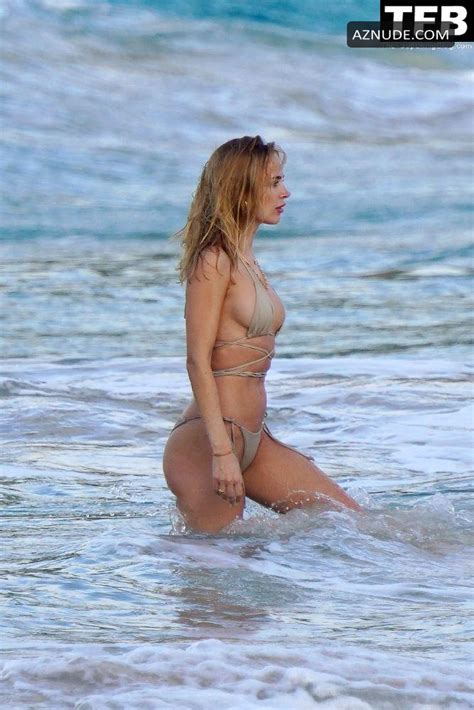 kimberley garner sexy seen showing off her hot figure on the beach during a photoshoot in st
