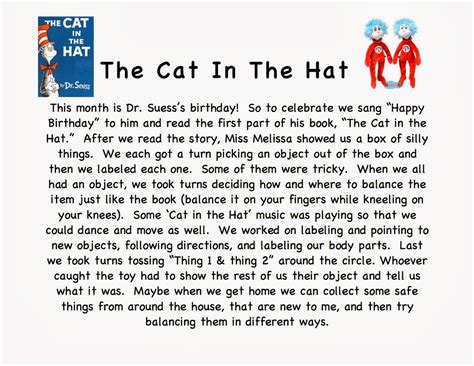 Miss Melissas Speech The Cat In The Hat