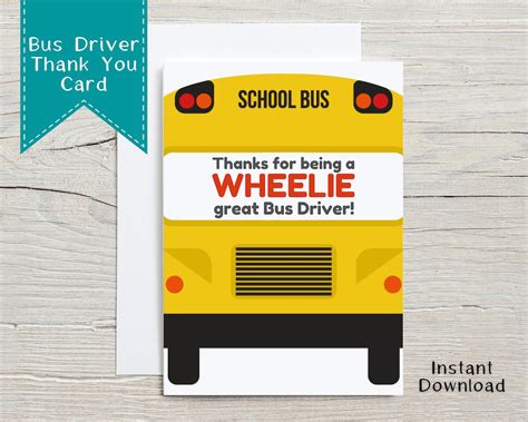 Bus Driver Appreciation Card Template Printable Word Searches