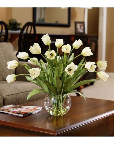 Abundance Of Tulips Silk Centerpiece Silk Flower Centerpieces Large