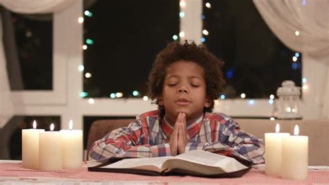 Stock Video Clip Of Afro Child Praying Black Kid Prays Beside