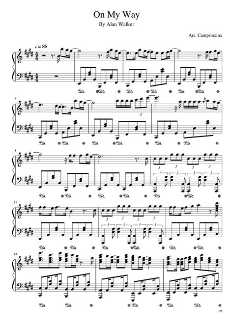 Alan Walker, On My Way Piano Sheet Music - eSheetMusics.com
