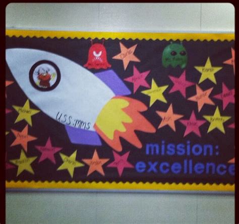 Star Themed Bulletin Board Mission Stellar Readers Preschool