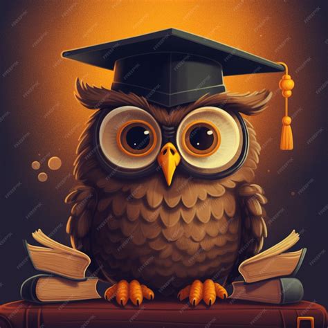 Premium Ai Image There Is A Cartoon Owl Wearing A Graduation Hat And